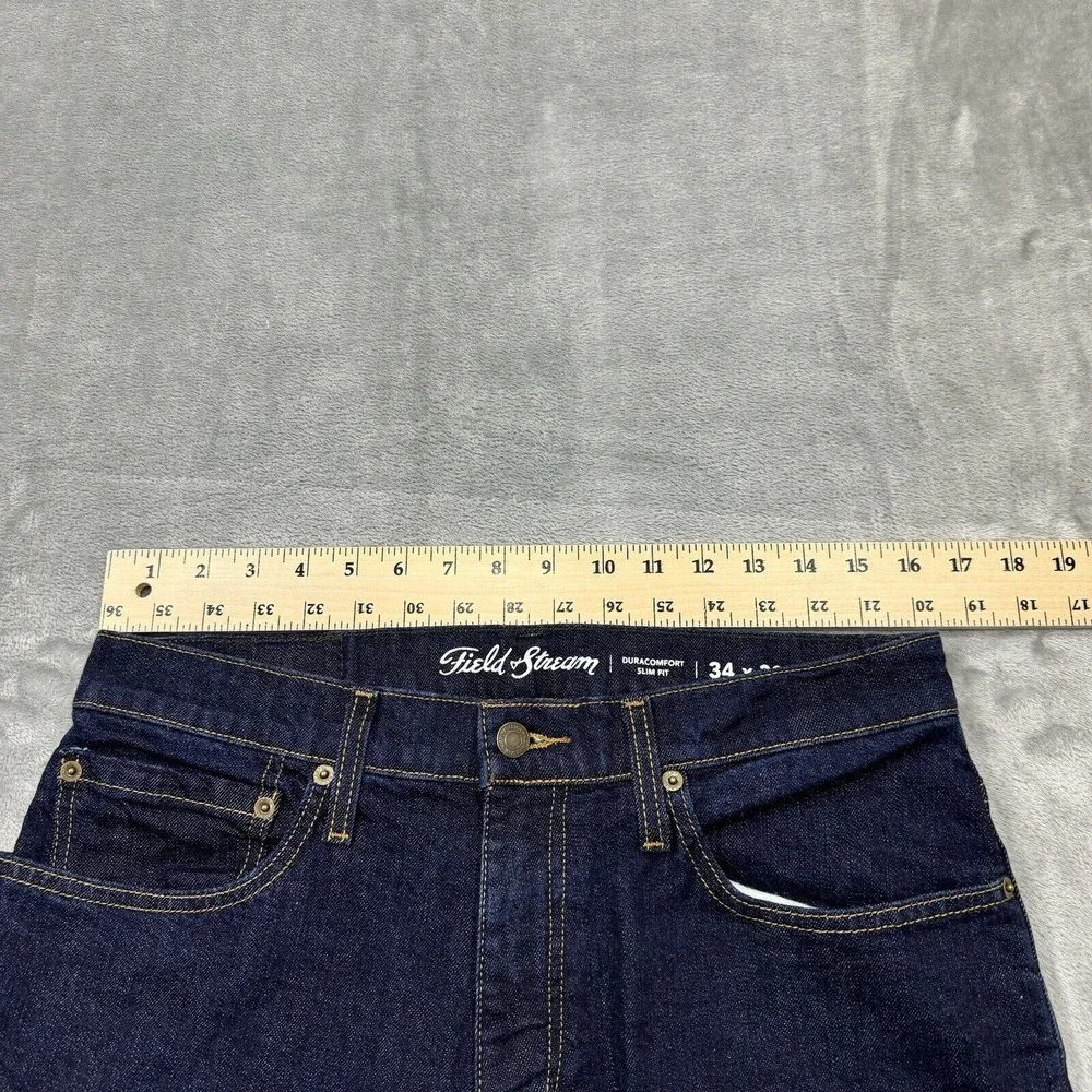 Field & Stream Jeans Mens 34x30 Blue Duracomfort Slim Fit Denim Workwear Pockets
